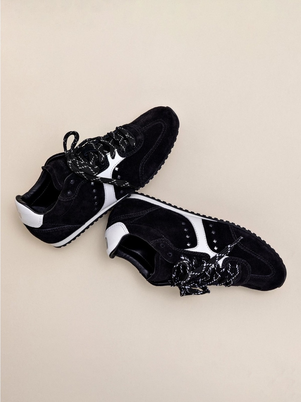 Larroude Stella sneaker in black suede